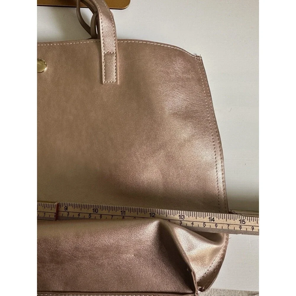 Shiseido Ginza Tokyo Metallic Rose Gold Tote Bag with Tassel NWOT